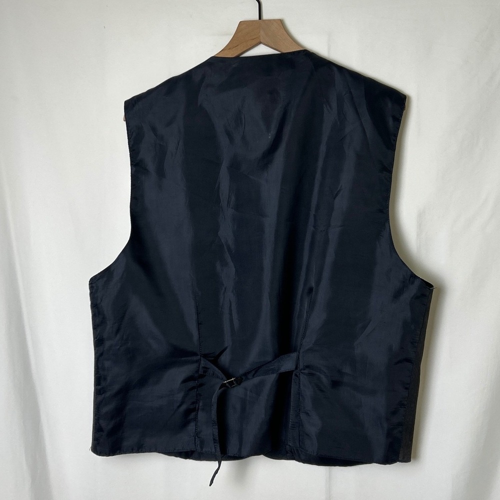 Faded Glory Men Vintage Suede Leather Cinch Back Button Front Vest Size XL Black - Picture 2 of 9